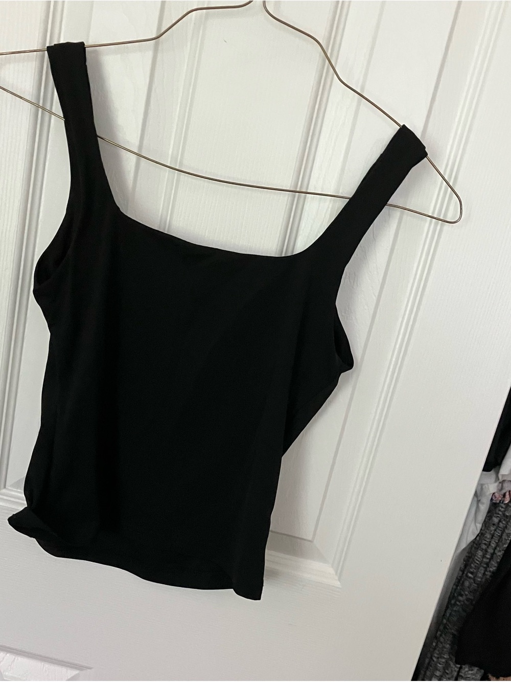 Black Square Neck Tank Top